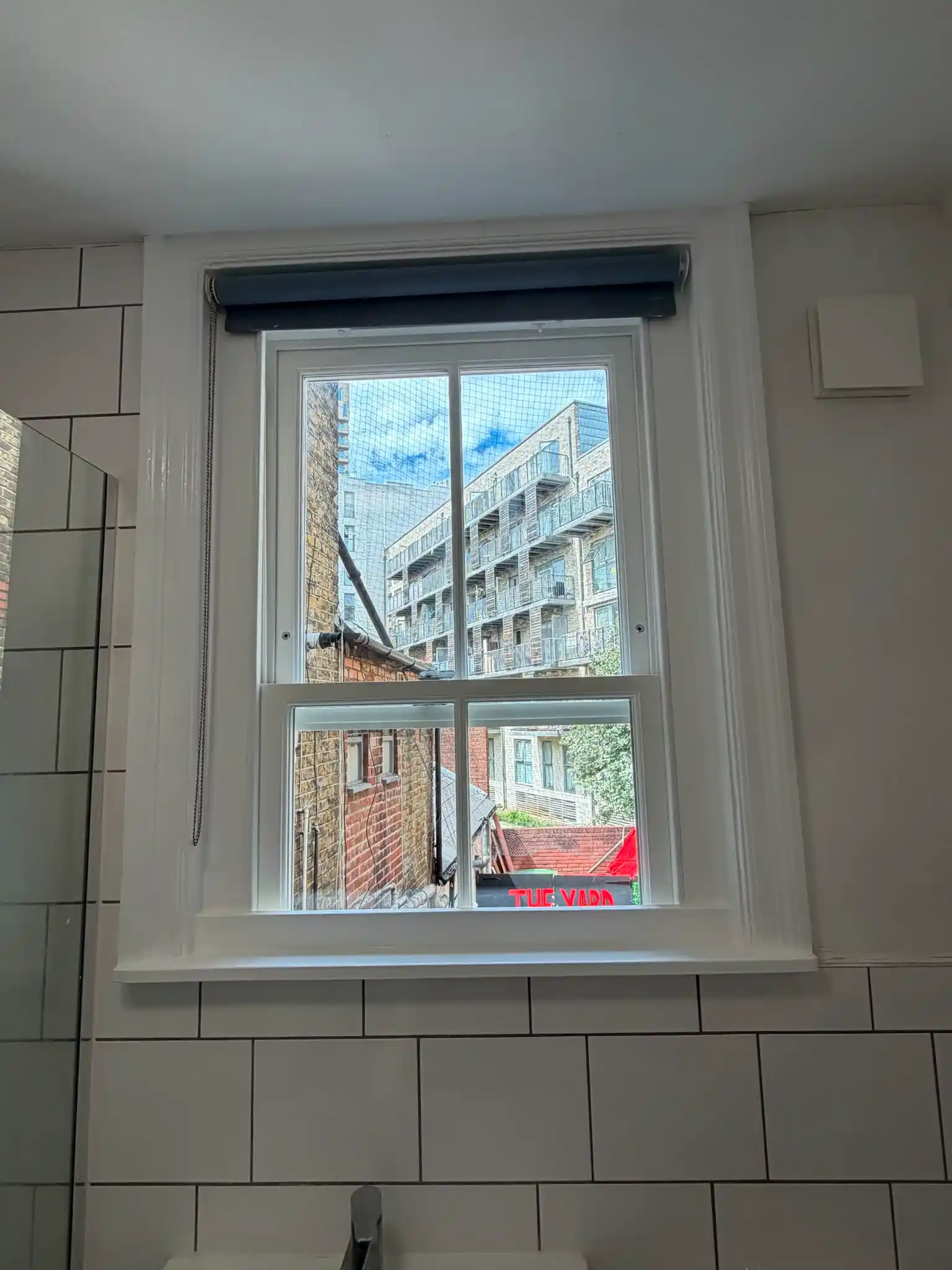 Inside after sash window replacement, Brick Lane